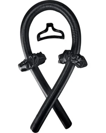 Set dama, Ondulator fara caldura pentru bucle naturale, 2 elastice si o clama de par, negru