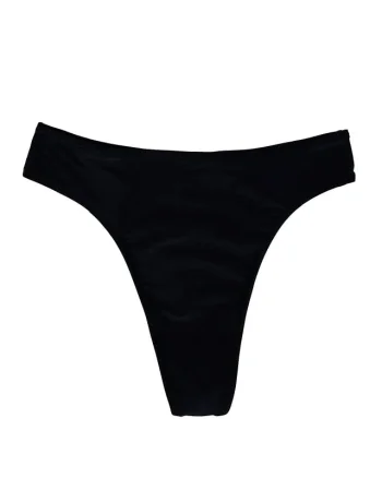 Bikini de baie dama, Luke, cu talie inalta si croi tanga, Negru