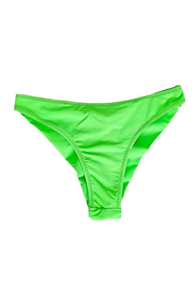 Slip de baie dama, Liam, cu talie medie si croi brazilian, Verde deschis