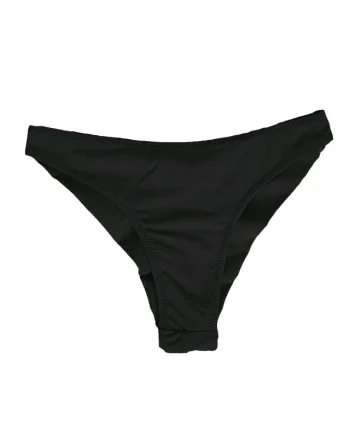 Slip de baie dama, Liam, cu talie medie si croi brazilian, Negru