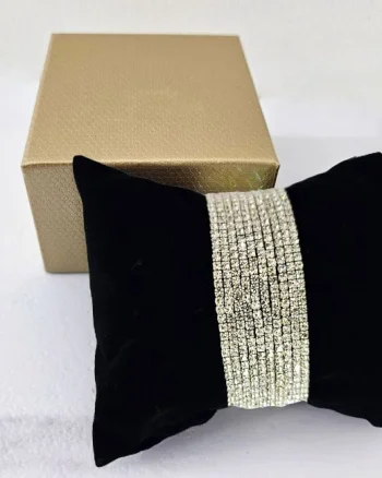 Set bratari elastice With Sparks, cu cristale artizanale, Argintiu