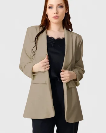 Sacou business BLUMY, cu buzunare decorative, Bej, Marime XL/2XL