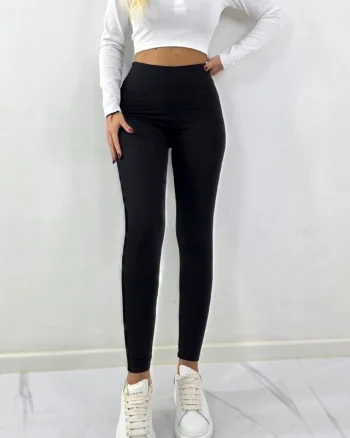 Colanti vatuiti OLAFIT, cu emblema si banda modelatoare, NEGRU
