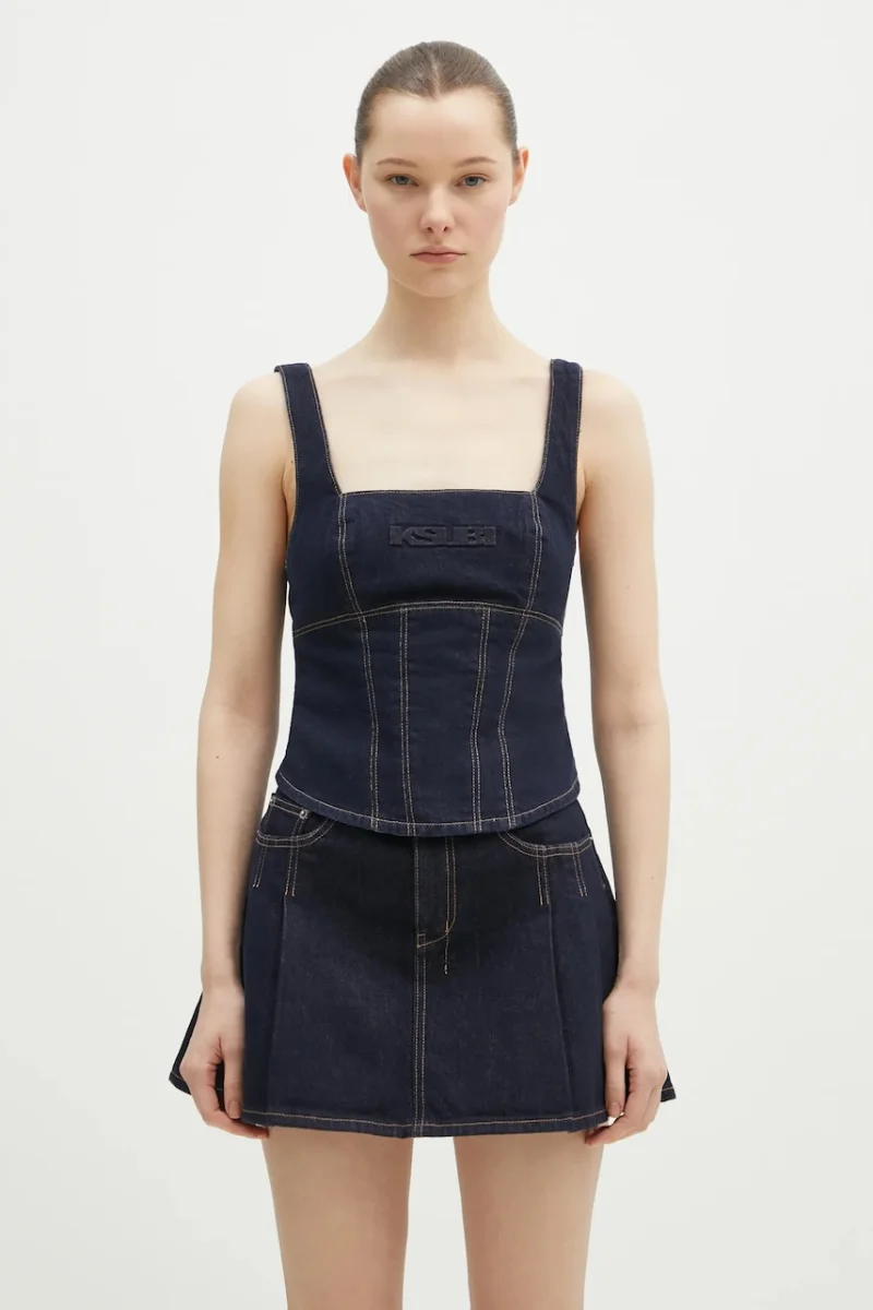 KSUBI bluză subțire din denim Hera Bustier Zenith Pop