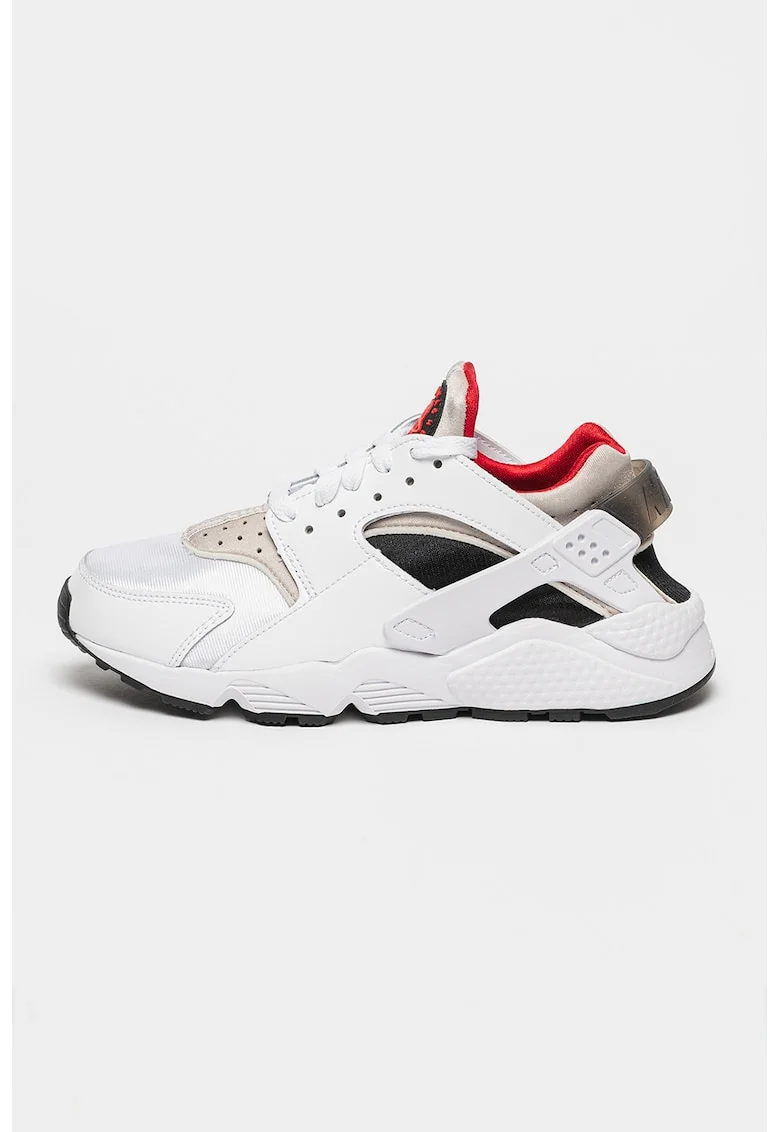 Pantofi sport cu garnituri de piele Huarache, Alb/Negru/Gri