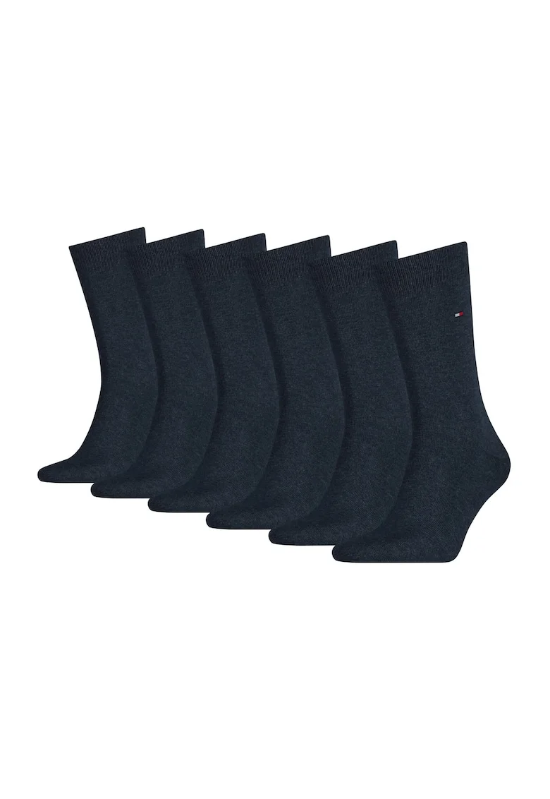 Set de sosete lungi cu monograma discreta - 6 perechi, Albastru