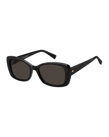 Ochelari de soare dreptunghiulari cu lentile uni, Negru