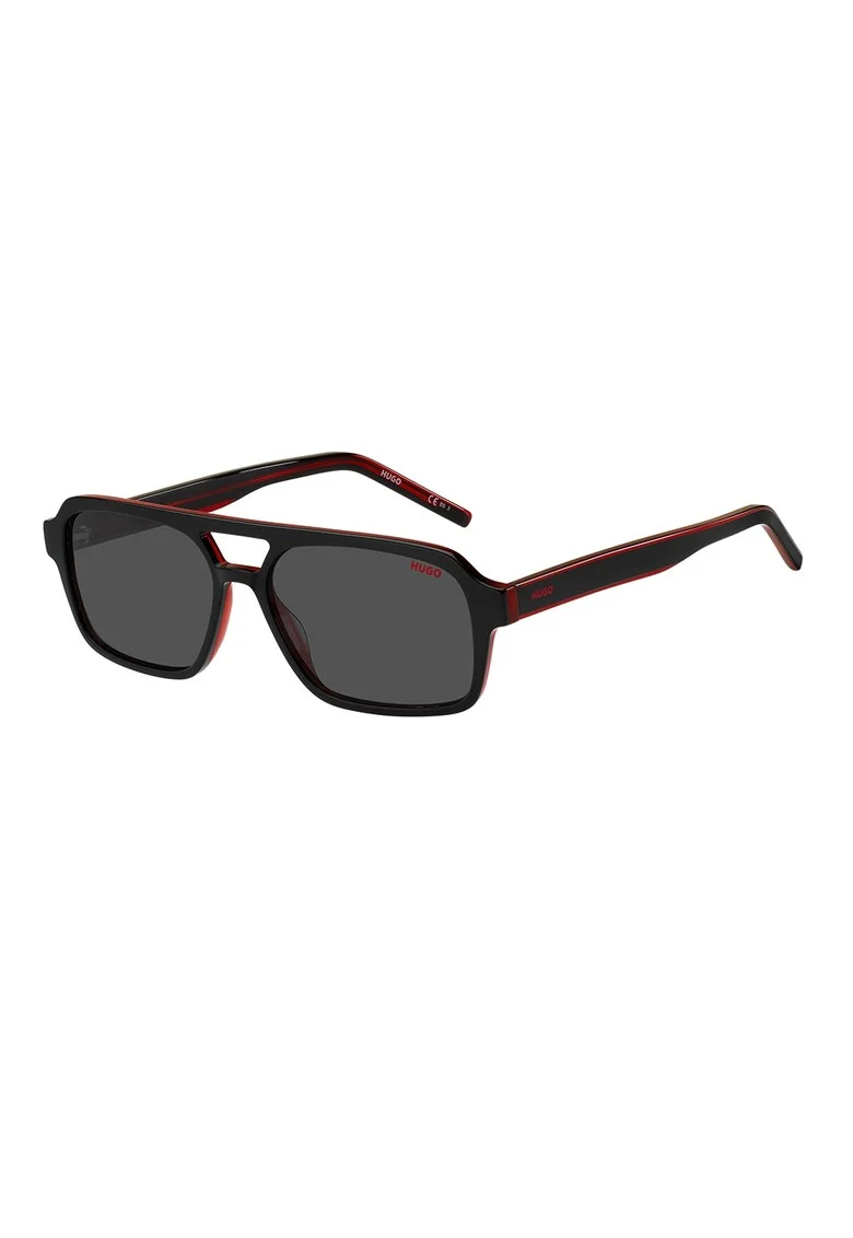 Ochelari de soare aviator cu lentile uni, Rosu/Negru