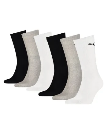 Set de sosete lungi unisex - 6 perechi, Alb/Negru/Gri