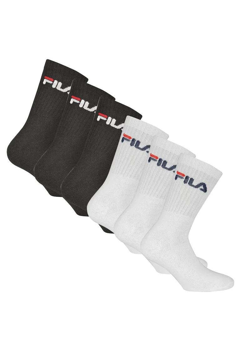 Set de sosete lungi unisex cu imprimeu logo - 6 perechi