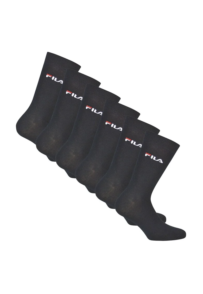 Set de sosete lungi unisex cu imprimeu logo - 6 perechi, Albastru