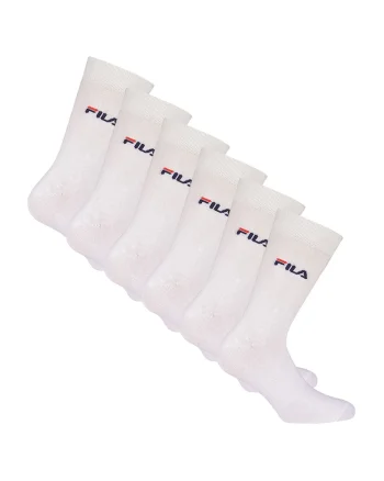 Set de sosete lungi unisex cu imprimeu logo - 6 perechi, Alb