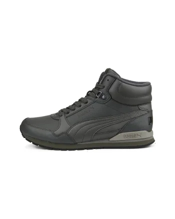 Pantofi sport mid-high unisex de piele ST Runner v3, Gri inchis