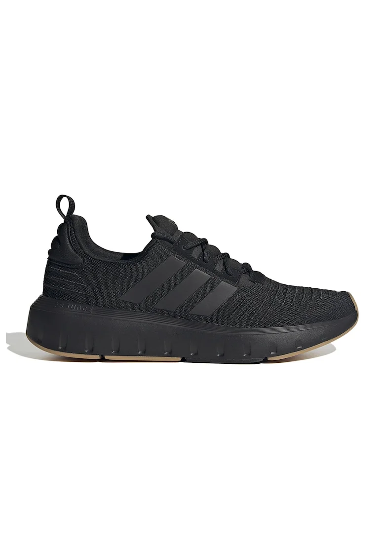 Pantofi sport unisex tricotati cu detalii striate Swift Run, Negru