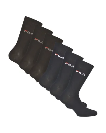 Set de sosete lungi unisex cu imprimeu logo - 6 perechi, Negru/Albastru