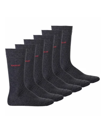 Set de sosete lungi cu logo - 6 perechi, Gri