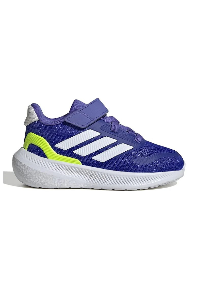 Pantofi sport Run Falcon 5 din material textil cu velcro, Alb/Verde lime/Albastru