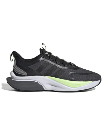 Pantofi sport cu insertii de plasa AlphaBounce+, Negru/Verde lime/Gri antracit