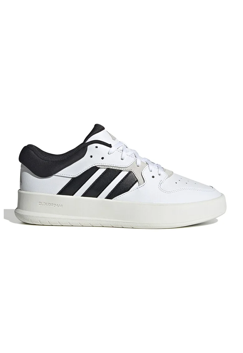 Pantofi sport de piele Court 24, Negru/Alb optic