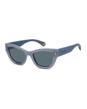 Ochelari de soare cat-eye cu lentile polarizate, Albastru prafuit