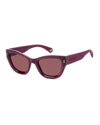 Ochelari de soare cat-eye cu lentile polarizate, Rosu stins