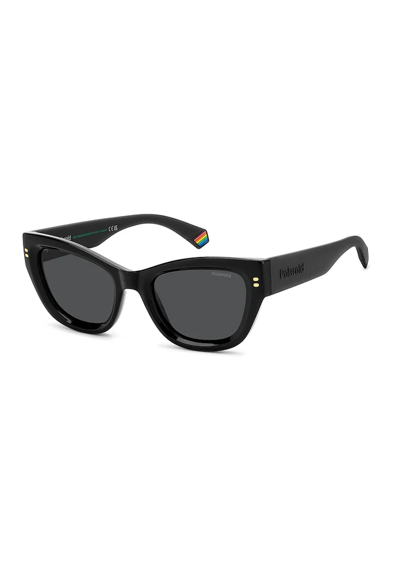 Ochelari de soare cat-eye cu lentile polarizate, Negru