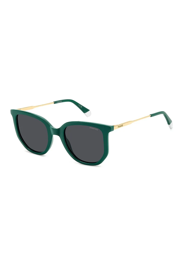 Ochelari de soare cat-eye cu lentile polarizate, Auriu/Verde englez