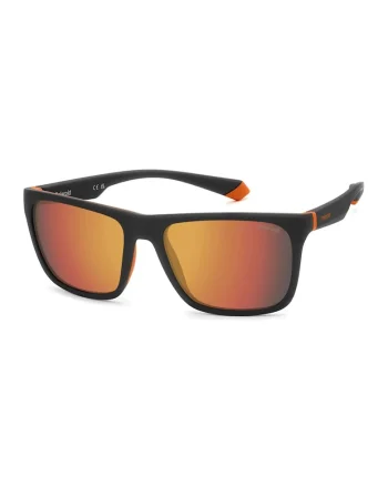 Ochelari de soare unisex cu lentile polarizate, Negru stins/Portocaliu mandarina