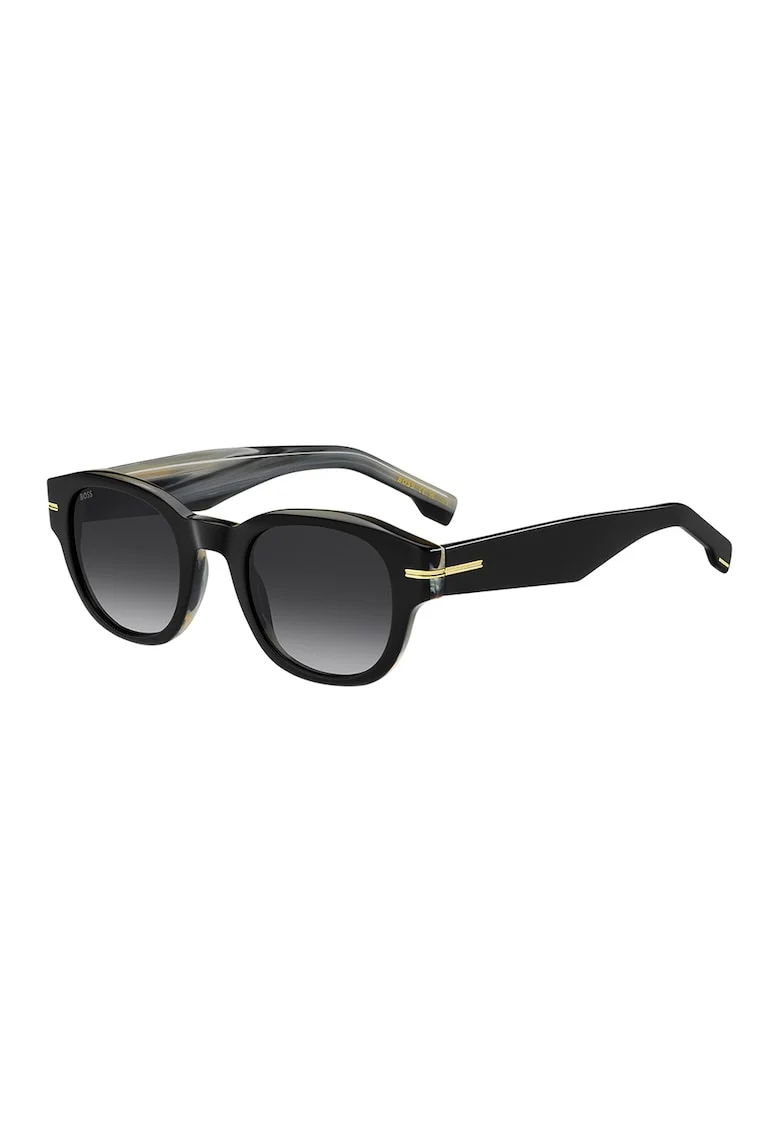 Ochelari de soare rotunzi cu lentile in degrade, Negru/Bej