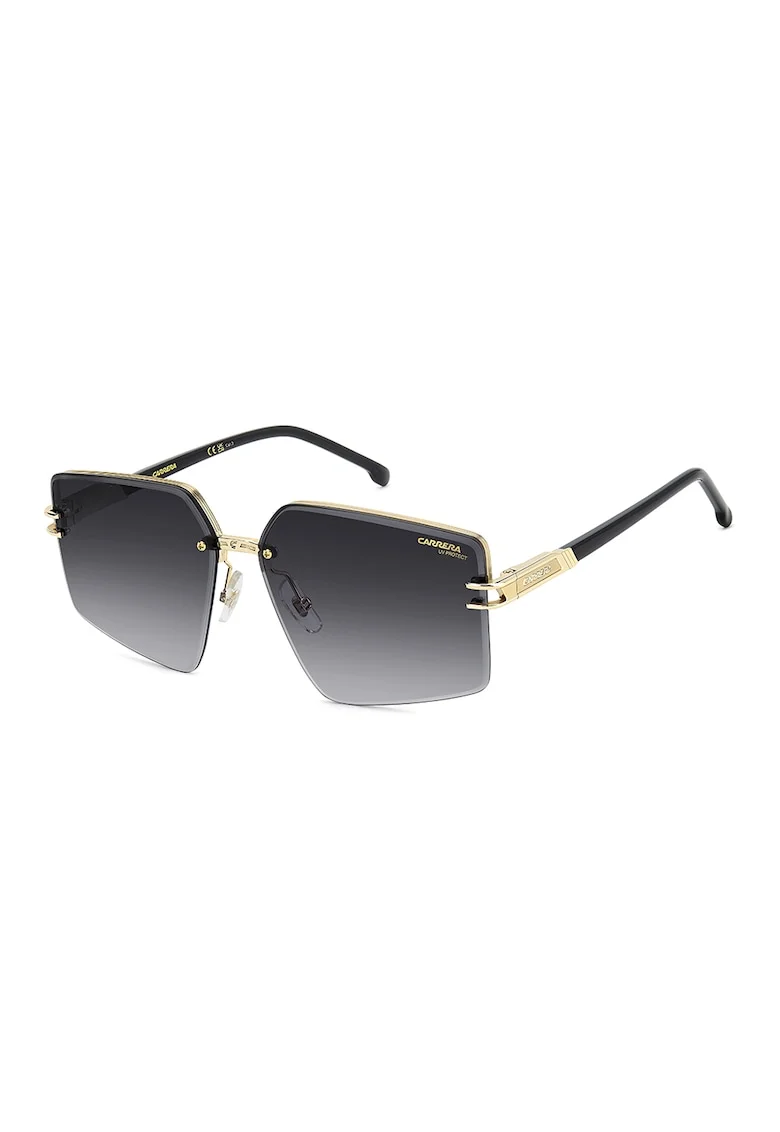Ochelari de soare hexagonali cu lentile in degrade, Negru