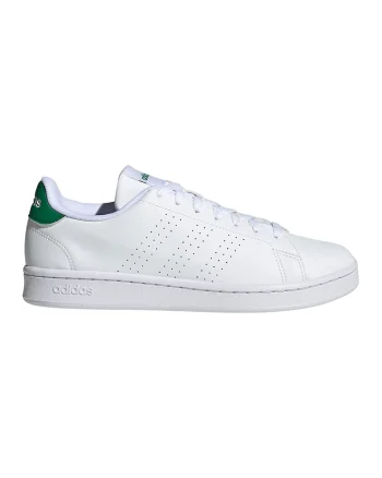 Pantofi sport din piele ecologica cu design perforat Advantage, Alb/Verde