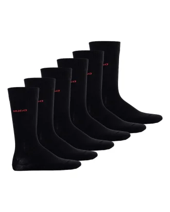 Set de sosete lungi cu logo - 6 perechi, Negru
