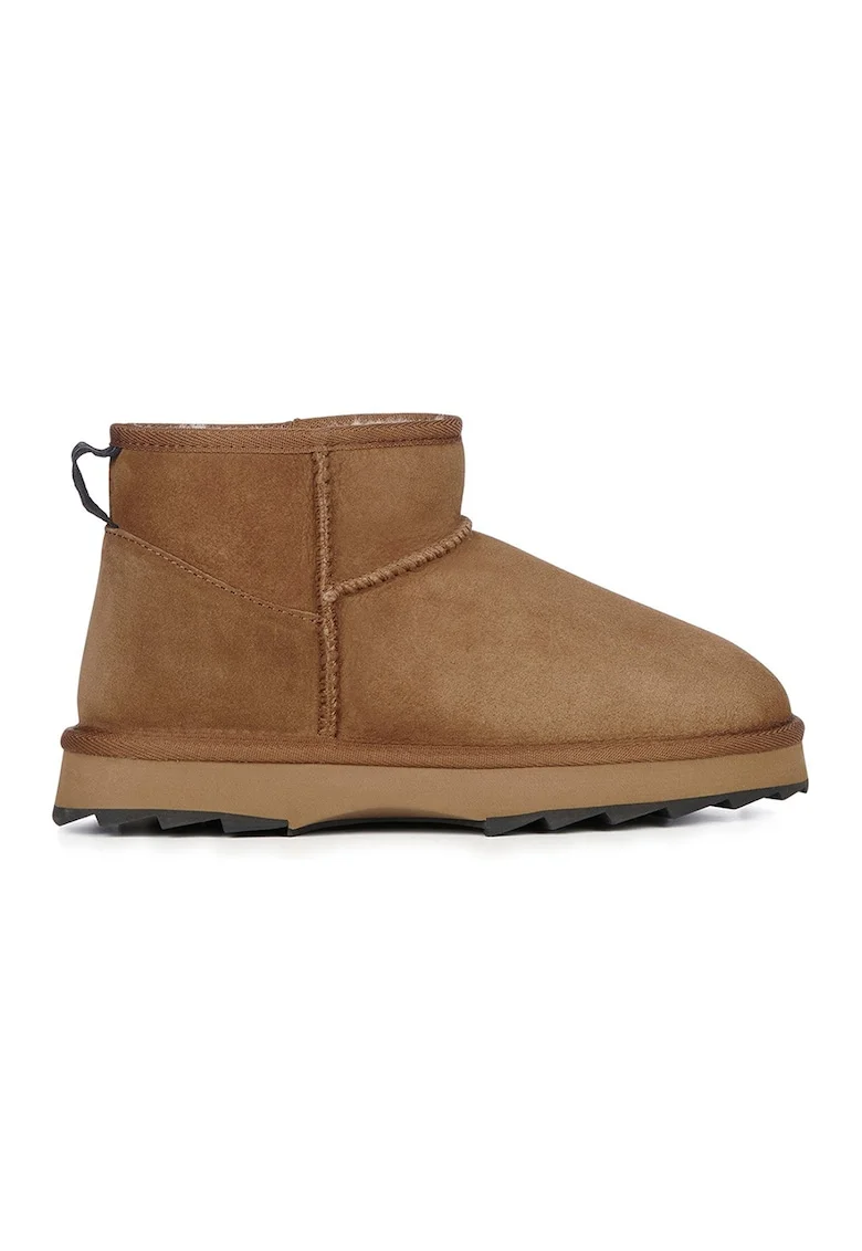 Ghete de piele intoarsa fara inchidere Sharky, Caramel