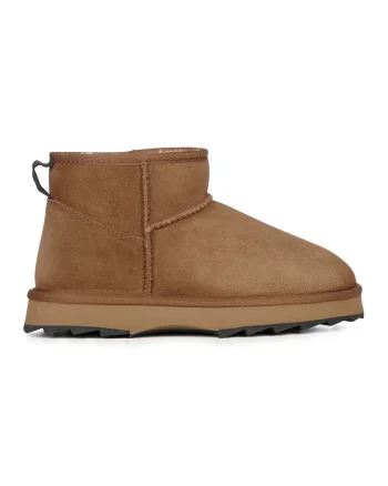 Ghete de piele intoarsa fara inchidere Sharky, Caramel