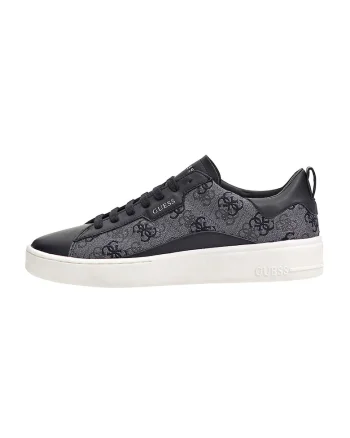 Pantofi sport din piele cu logo, Negru/Gri