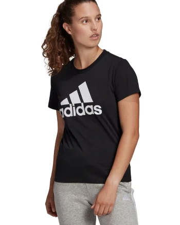 Tricou de bumbac cu imprimeu logo Essentials, Negru