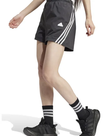 Pantaloni scurti cu snur in talie Future Icons, Alb/Negru