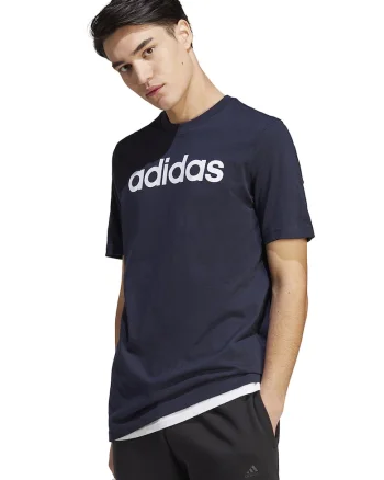Tricou de bumbac cu imprimeu logo Essentials, Bleumarin