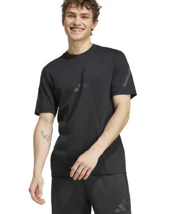 Tricou de bumbac cu model monograma Z.N.E, Negru