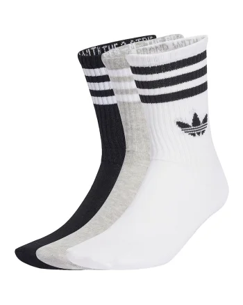 Set de sosete lungi unisex cu detaliu logo - 3 perechi, Alb/Negru/Gri melange