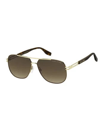 Ochelari de soare aviator cu lentile in degrade, Auriu/Maro