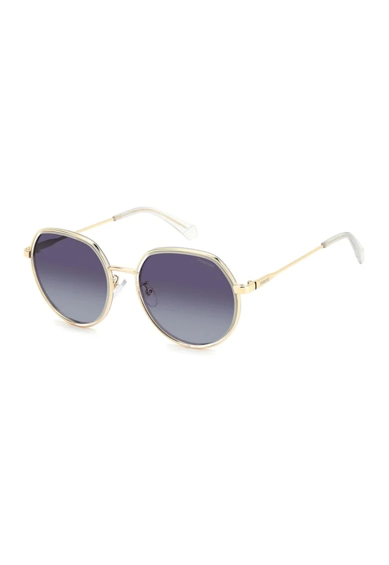 Ochelari de soare unisex, lentile polarizate, Auriu/Violet