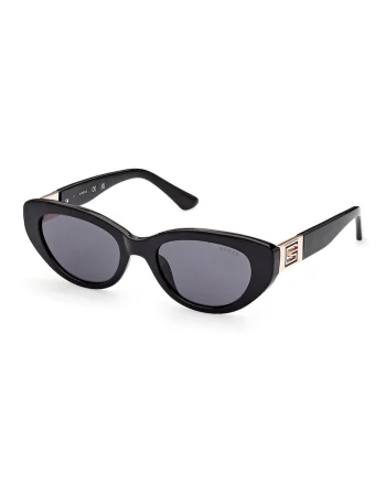 Ochelari de soare cat-eye cu logo, Auriu/Negru