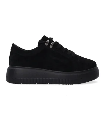 Pantofi sport cu talpa wedge, din piele intoarsa
