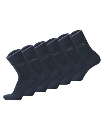 Set de sosete scurte din amestec de bumbac organic 29933 - 6 perechi, Albastru inchis