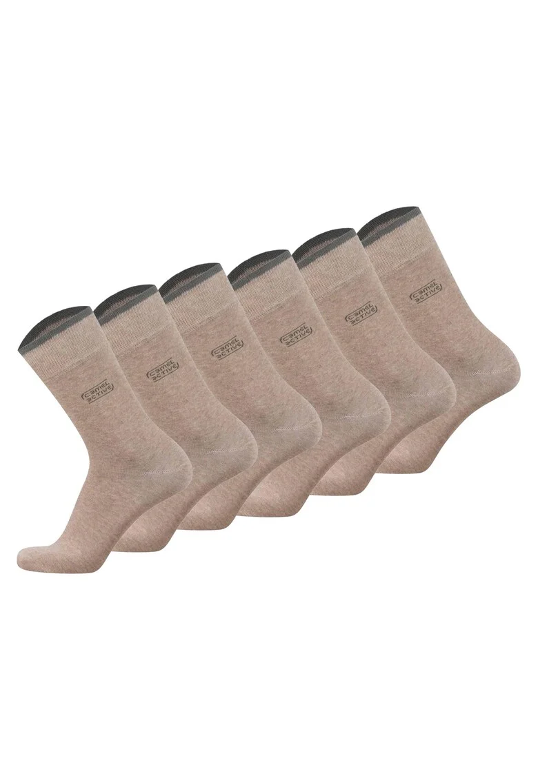 Set de sosete scurte din amestec de bumbac organic 29933 - 6 perechi, Bej