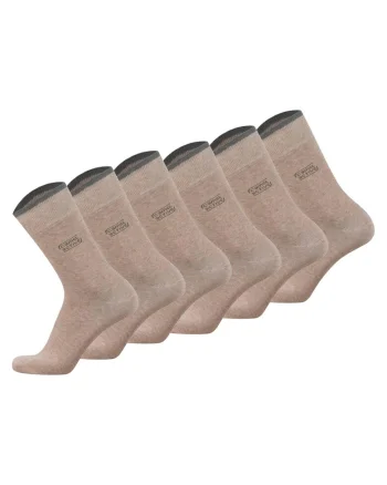 Set de sosete scurte din amestec de bumbac organic 29933 - 6 perechi, Bej