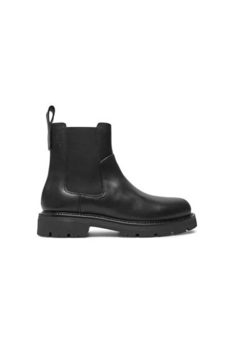 Botine barbati  5675-201-20, Piele naturala, Negru, Negru