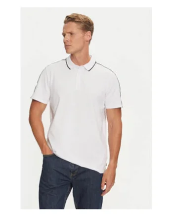 Tricou polo din amestec de bumbac, Alb