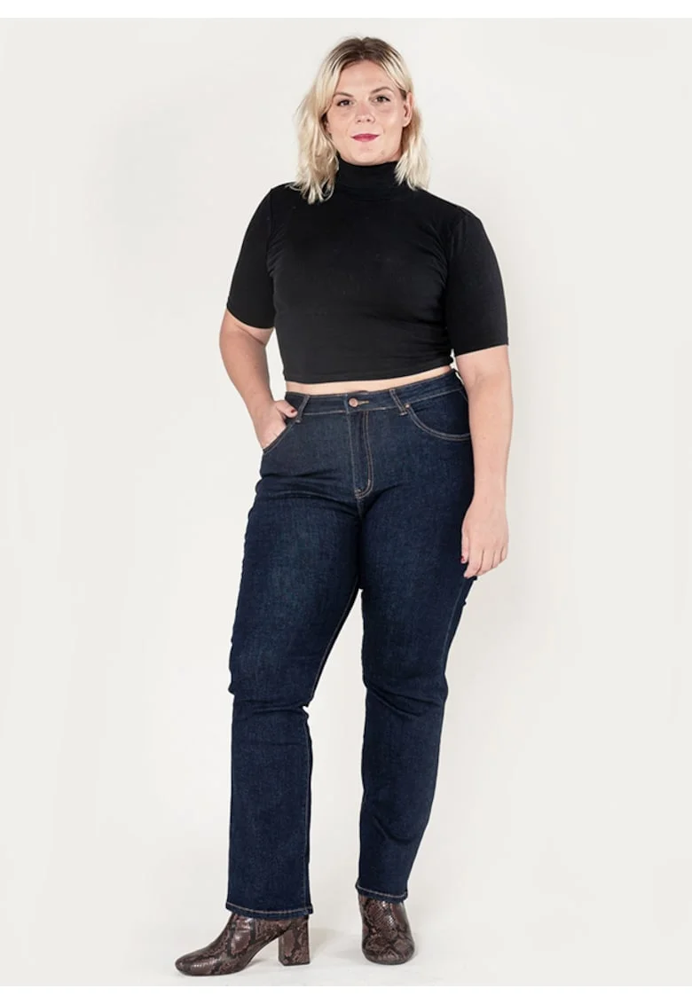 Blugi dama regular fit marimi mari  indigo P612-18 M10 17978, Albastru indigo